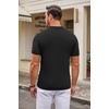 image:imageCOOFANDY Mens Knit Polo Shirts Casual Short Sleeve Button Down Polo Shirt Classic Golf ShirtsAll Black