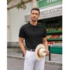 image:imageCOOFANDY Mens Knit Polo Shirts Casual Short Sleeve Button Down Polo Shirt Classic Golf ShirtsAll Black