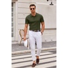 image:imageCOOFANDY Mens Knit Polo Shirts Casual Short Sleeve Button Down Polo Shirt Classic Golf ShirtsArmy Green