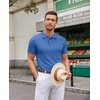 image:imageCOOFANDY Mens Knit Polo Shirts Casual Short Sleeve Button Down Polo Shirt Classic Golf ShirtsBlue