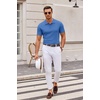 image:imageCOOFANDY Mens Knit Polo Shirts Casual Short Sleeve Button Down Polo Shirt Classic Golf ShirtsBlue