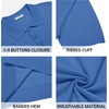image:imageCOOFANDY Mens Knit Polo Shirts Casual Short Sleeve Button Down Polo Shirt Classic Golf ShirtsBlue