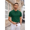 image:imageCOOFANDY Mens Knit Polo Shirts Casual Short Sleeve Button Down Polo Shirt Classic Golf ShirtsDark Green