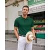 image:imageCOOFANDY Mens Knit Polo Shirts Casual Short Sleeve Button Down Polo Shirt Classic Golf ShirtsDark Green