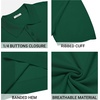 image:imageCOOFANDY Mens Knit Polo Shirts Casual Short Sleeve Button Down Polo Shirt Classic Golf ShirtsDark Green