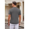 image:imageCOOFANDY Mens Knit Polo Shirts Casual Short Sleeve Button Down Polo Shirt Classic Golf ShirtsDark Grey