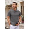 image:imageCOOFANDY Mens Knit Polo Shirts Casual Short Sleeve Button Down Polo Shirt Classic Golf ShirtsDark Grey