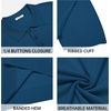 image:imageCOOFANDY Mens Knit Polo Shirts Casual Short Sleeve Button Down Polo Shirt Classic Golf ShirtsDenim Blue