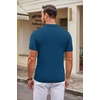 image:imageCOOFANDY Mens Knit Polo Shirts Casual Short Sleeve Button Down Polo Shirt Classic Golf ShirtsDenim Blue