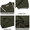 image:imageCOOFANDY Mens Knit Polo Shirts Casual Short Sleeve Button Down Polo Shirt Classic Golf ShirtsEarmy Green White Striped