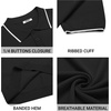 image:imageCOOFANDY Mens Knit Polo Shirts Casual Short Sleeve Button Down Polo Shirt Classic Golf ShirtsEblack White Striped