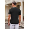 image:imageCOOFANDY Mens Knit Polo Shirts Casual Short Sleeve Button Down Polo Shirt Classic Golf ShirtsEblack White Striped