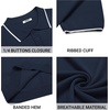 image:imageCOOFANDY Mens Knit Polo Shirts Casual Short Sleeve Button Down Polo Shirt Classic Golf ShirtsEnavy Blue White Striped