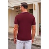 image:imageCOOFANDY Mens Knit Polo Shirts Casual Short Sleeve Button Down Polo Shirt Classic Golf ShirtsEwine Red White Striped
