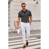 image:imageCOOFANDY Mens Knit Polo Shirts Casual Short Sleeve Button Down Polo Shirt Classic Golf ShirtsFblackWhite Striped