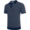 image:imageCOOFANDY Mens Knit Polo Shirts Casual Short Sleeve Button Down Polo Shirt Classic Golf ShirtsFnavy BlueWhite Striped