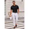 image:imageCOOFANDY Mens Knit Polo Shirts Casual Short Sleeve Button Down Polo Shirt Classic Golf ShirtsGblack Ribbing