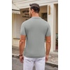 image:imageCOOFANDY Mens Knit Polo Shirts Casual Short Sleeve Button Down Polo Shirt Classic Golf ShirtsGrey