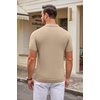 image:imageCOOFANDY Mens Knit Polo Shirts Casual Short Sleeve Button Down Polo Shirt Classic Golf ShirtsKhaki
