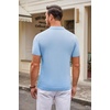 image:imageCOOFANDY Mens Knit Polo Shirts Casual Short Sleeve Button Down Polo Shirt Classic Golf ShirtsLight Blue