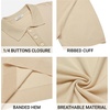 image:imageCOOFANDY Mens Knit Polo Shirts Casual Short Sleeve Button Down Polo Shirt Classic Golf ShirtsLight Khaki