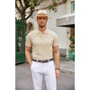 image:imageCOOFANDY Mens Knit Polo Shirts Casual Short Sleeve Button Down Polo Shirt Classic Golf ShirtsLight Khaki