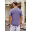 image:imageCOOFANDY Mens Knit Polo Shirts Casual Short Sleeve Button Down Polo Shirt Classic Golf ShirtsLight Purple