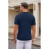 image:imageCOOFANDY Mens Knit Polo Shirts Casual Short Sleeve Button Down Polo Shirt Classic Golf ShirtsNavy Blue
