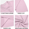 image:imageCOOFANDY Mens Knit Polo Shirts Casual Short Sleeve Button Down Polo Shirt Classic Golf ShirtsPink