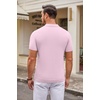 image:imageCOOFANDY Mens Knit Polo Shirts Casual Short Sleeve Button Down Polo Shirt Classic Golf ShirtsPink