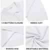 image:imageCOOFANDY Mens Knit Polo Shirts Casual Short Sleeve Button Down Polo Shirt Classic Golf ShirtsWhite