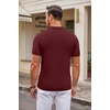 image:imageCOOFANDY Mens Knit Polo Shirts Casual Short Sleeve Button Down Polo Shirt Classic Golf ShirtsWine Red