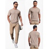 image:imageCOOFANDY Mens Knit TShirts Casual Short Sleeve Crewneck Shirt Textured Pullover TeesKhaki