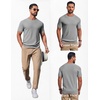 image:imageCOOFANDY Mens Knit TShirts Casual Short Sleeve Crewneck Shirt Textured Pullover TeesLight Grey