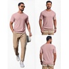 image:imageCOOFANDY Mens Knit TShirts Casual Short Sleeve Crewneck Shirt Textured Pullover TeesPink