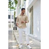 image:imageCOOFANDY Mens Linen Shirts Long Sleeve Casual Button Down Shirts for Men Summer Beach Wedding Shirt Khaki XLarge