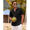 image:imageCOOFANDY Mens Linen Shirts Short Sleeve Casual Shirts Button Down Shirt for Men Beach Summer Wedding ShirtBlack