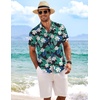image:imageCOOFANDY Mens Linen Shirts Short Sleeve Casual Shirts Button Down Shirt for Men Beach Summer Wedding ShirtBlack Floral