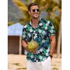 image:imageCOOFANDY Mens Linen Shirts Short Sleeve Casual Shirts Button Down Shirt for Men Beach Summer Wedding ShirtBlack Floral