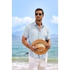 image:imageCOOFANDY Mens Linen Shirts Short Sleeve Casual Shirts Button Down Shirt for Men Beach Summer Wedding ShirtBlue