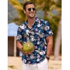 image:imageCOOFANDY Mens Linen Shirts Short Sleeve Casual Shirts Button Down Shirt for Men Beach Summer Wedding ShirtBlue Floral