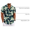 image:imageCOOFANDY Mens Linen Shirts Short Sleeve Casual Shirts Button Down Shirt for Men Beach Summer Wedding ShirtBluewhite Floral