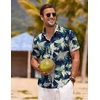 image:imageCOOFANDY Mens Linen Shirts Short Sleeve Casual Shirts Button Down Shirt for Men Beach Summer Wedding ShirtBluewhite Floral