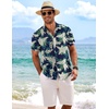 image:imageCOOFANDY Mens Linen Shirts Short Sleeve Casual Shirts Button Down Shirt for Men Beach Summer Wedding ShirtBluewhite Floral