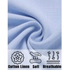 image:imageCOOFANDY Mens Linen Shirts Short Sleeve Casual Shirts Button Down Shirt for Men Beach Summer Wedding ShirtClear Blue