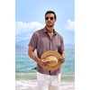 image:imageCOOFANDY Mens Linen Shirts Short Sleeve Casual Shirts Button Down Shirt for Men Beach Summer Wedding ShirtDark Red