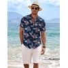 image:imageCOOFANDY Mens Linen Shirts Short Sleeve Casual Shirts Button Down Shirt for Men Beach Summer Wedding ShirtGesang Flower