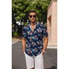 image:imageCOOFANDY Mens Linen Shirts Short Sleeve Casual Shirts Button Down Shirt for Men Beach Summer Wedding ShirtGesang Flower