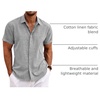 image:imageCOOFANDY Mens Linen Shirts Short Sleeve Casual Shirts Button Down Shirt for Men Beach Summer Wedding ShirtGrey