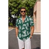 image:imageCOOFANDY Mens Linen Shirts Short Sleeve Casual Shirts Button Down Shirt for Men Beach Summer Wedding ShirtLeafgreen